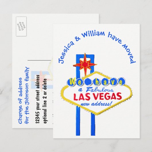 Ankündigung von Las Vegas neue Adresse (Vorne/Hinten)