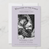 Ankündigung von Lavender Minimalistischen Foto (Vorderseite)