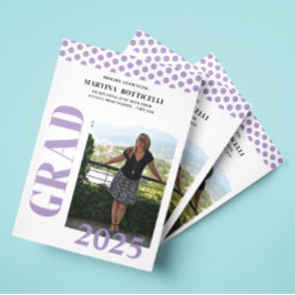 Ankündigung von Lavender Polka Dots Foto Abschluss