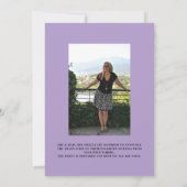 Ankündigung von Lavender Polka Dots Foto Abschluss (Rückseite)