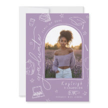 Ankündigung von Lavender Retro Foto Abschluss