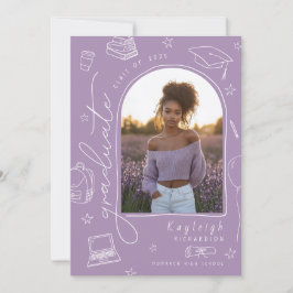 Ankündigung von Lavender Retro Foto Abschluss