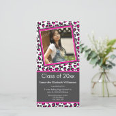 Ankündigung von Leopard Print Abschluss Foto (pink (Stehend Vorderseite)