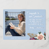 Ankündigung von Light Blue Gold Foil Abschluss (Vorderseite)