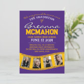 Ankündigung von lila & Gold Filmstrip-Abschluss (Stehend Vorderseite)