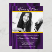 Ankündigung von lila Gold Satin Foto Abschluss (Vorne/Hinten)