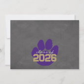 Ankündigung von lila- und Bronze-Paw Print Abschlu (Rückseite)