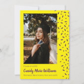 Ankündigung von lila Yellow Confetti Abschluss (Vorderseite)