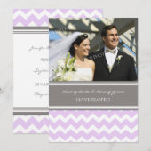 Ankündigung von Lilac Grey Zickzack Foto Elopement (Vorne/Hinten)