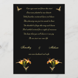 Ankündigung von Lilien und Schmetterlingen