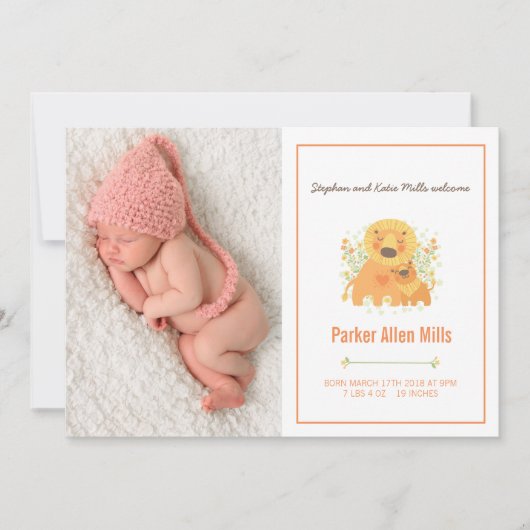 Ankündigung von Lion Cub Birth (Vorderseite)