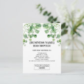 Ankündigung von Logogrün für Geschäftsreisende Postkarte (Stehend Vorderseite)