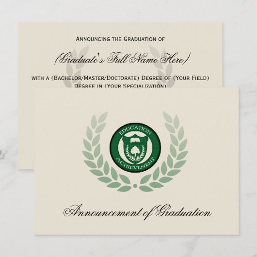 Ankündigung von Logoschulen oder Uni-Abschlüssen (Vorne/Hinten)