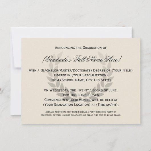 Ankündigung von Logoschulen oder Uni-Abschlüssen (Rückseite)