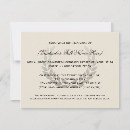 Ankündigung von Logoschulen oder Uni-Abschlüssen (Rückseite)