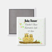 Ankündigung von Lovebirds Baby Shower Magnet (Vorderseite/Rückseite)