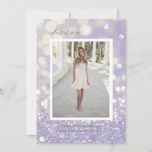 Ankündigung von luxuriösen Glitzer Abschluss Foto (Vorderseite)