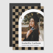 Ankündigung von Magnet Checked Arch Foto Abschluss (Vorne/Hinten)