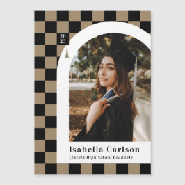 Ankündigung von Magnet Checked Arch Foto Abschluss