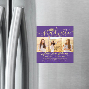 Ankündigung von Magnetic Lila Gold Abschluss Foto