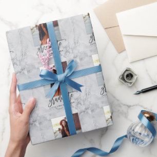 Ankündigung von MARBLE AND ROSE GOLD ABSCHLUSS Geschenkpapier