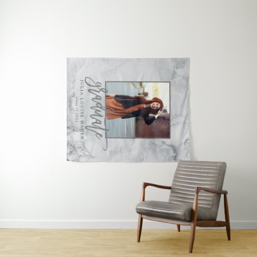 Ankündigung von MARBLE AND ROSE GOLD ABSCHLUSS Wandteppich (Beispiel (Horizontal))