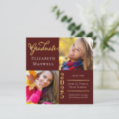 Ankündigung von Maroon Gold Foto Abschluss | PARTY (Stehend Vorderseite)