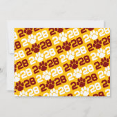 Ankündigung von Maroon & Gold Paw Print Abschluss (Rückseite)