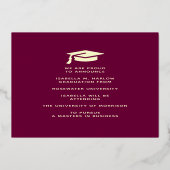 Ankündigung von Maroon Gold Uni-Abschluß Foto (Rückseite)