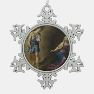 Ankündigung von Mary, Velde Schneeflocken Zinn-Ornament