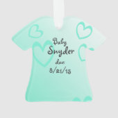 Ankündigung von Maternity Shirt Baby Ornament (Rückseite)