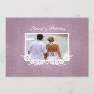 Ankündigung von Mauve Floral Frame Wedding Verlobu