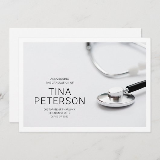 Ankündigung von Med School Abschluss (Vorne/Hinten)