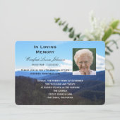 Ankündigung von Memorial Service Einladung Foto (Stehend Vorderseite)