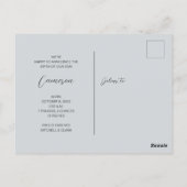 Ankündigung von Minimal Baby Foto Birth Postkarte (Rückseite)