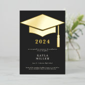 Ankündigung von Minimal Black & White Gold Cap Gra (Stehend vorne)