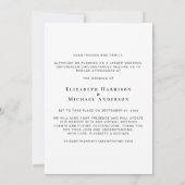 Ankündigung von Minimal Downsize Wedding Foto (Rückseite)