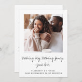 Ankündigung von Minimal Downsize Wedding Foto (Vorne/Hinten)