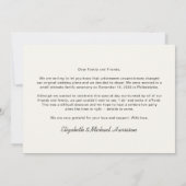 Ankündigung von Minimal Foto Elopement Creme (Rückseite)