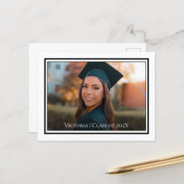 Ankündigung von Minimalistischen Abschlüssen Postk