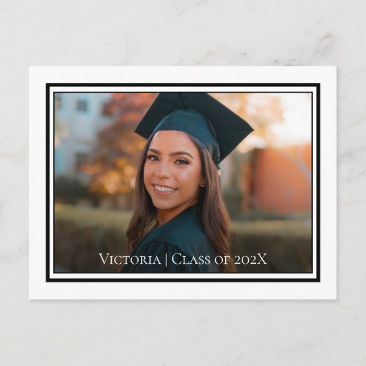 Ankündigung von Minimalistischen Abschlüssen Postk (Vorderseite)