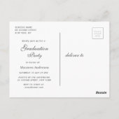 Ankündigung von monogramm-Kalligraphie-Abschlüssen Postkarte (Rückseite)