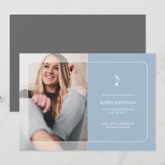 Ankündigung von Music Major Abschluss (Vorne/Hinten)