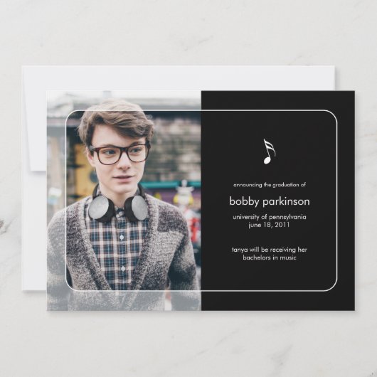 Ankündigung von Music Major Abschluss (Vorderseite)