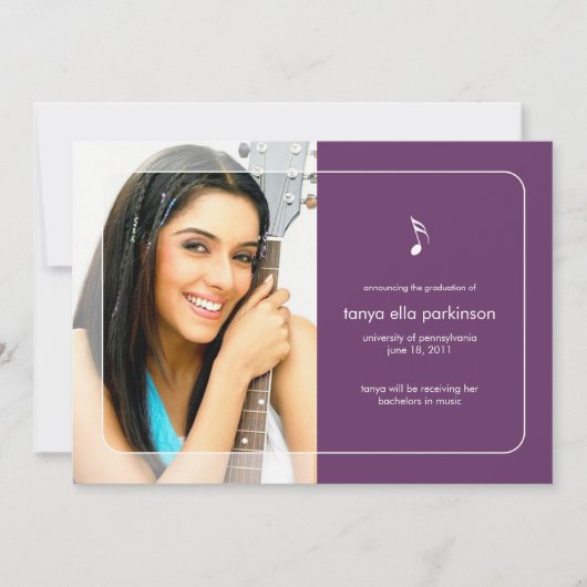 Ankündigung von Music Major Abschluss (Vorderseite)