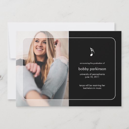 Ankündigung von Music Major Abschluss (Vorderseite)