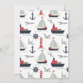 Ankündigung von Nautical Sailboat Ahoy Baby Boy Fo (Rückseite)