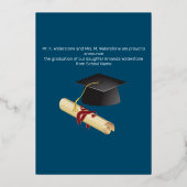 Ankündigung von Navy Blue and Gold Foto Abschluss (Rückseite)