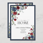 Ankündigung von Navy Blue Burgundy New Zuhause Mov (Vorne/Hinten)