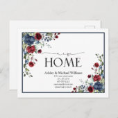 Ankündigung von Navy Blue Burgundy New Zuhause Mov (Vorne/Hinten)